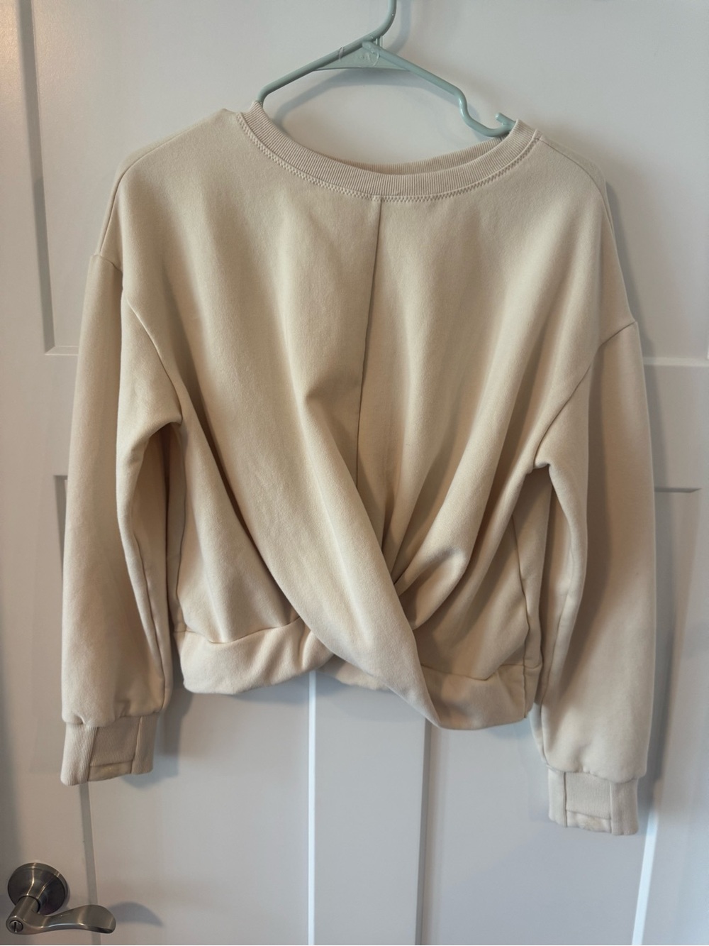 Athleta girl Twist-Front Pullover Sweatshirt in Cream size XL/14